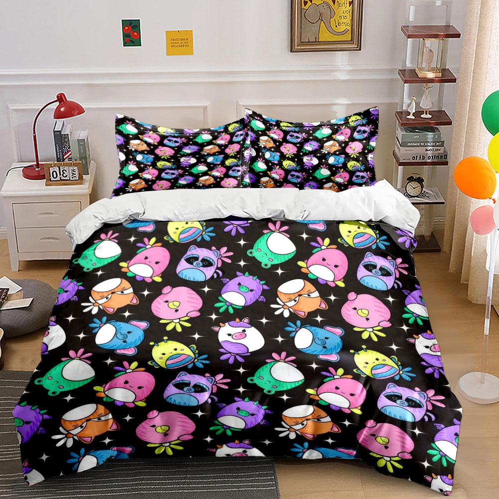 Colorful Cartoon Animal Decor Set Soft Comfortable Duvet Cover Bedding Set Included 1*Duvet Cover & 2*Pillowcases, Gift
