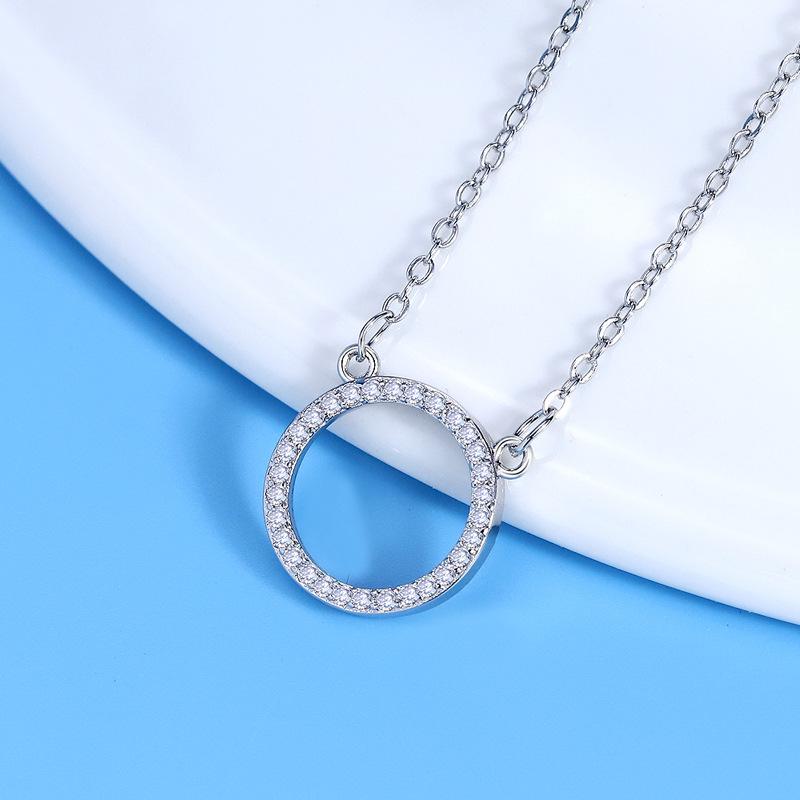 Necklace Jewelry for Women Versatile High-end Sense Round Full Diamond Temperament Clavicle Chain Accessories