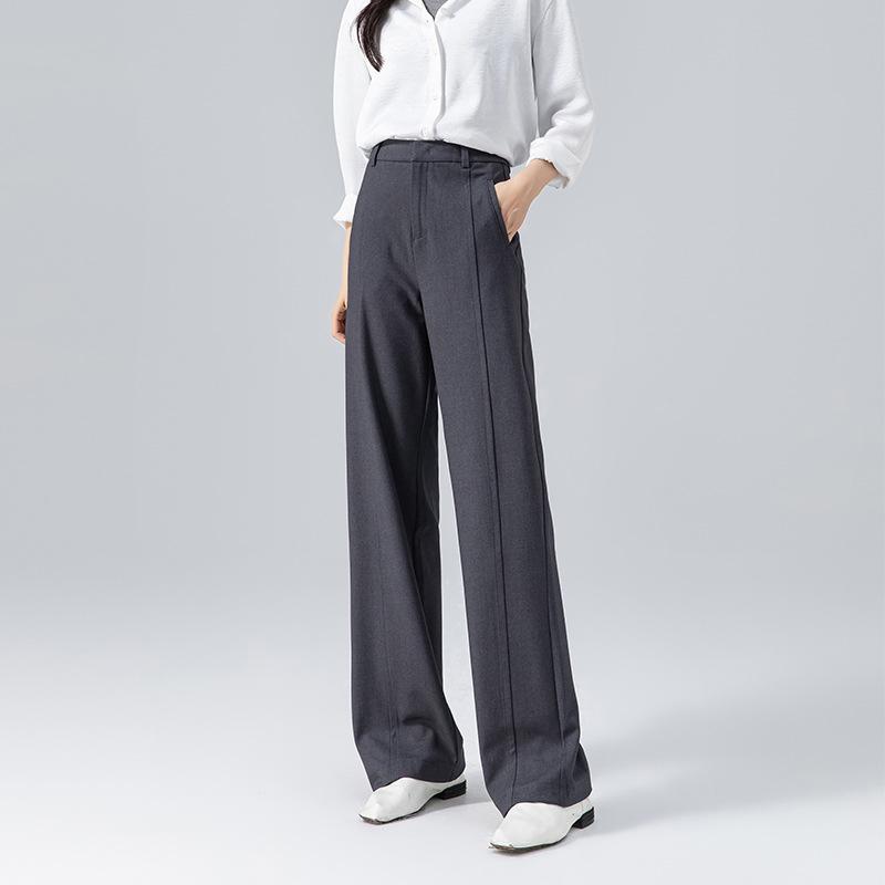 Old money temperament Tencel wool narrow version straight-leg pants women's drape sense advanced sense 1116 autumn women's commuter suit pants wide
