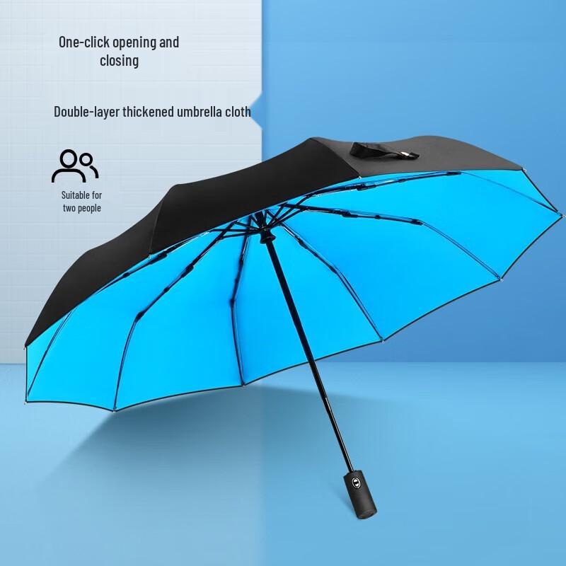 Red Leaf Automatic 10-Rib Double-Layer Windproof Travel Umbrella