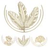 Iron Wall Sculptures Gold Metal Leaf Wall Decor for Living Room Bedroom Office Home