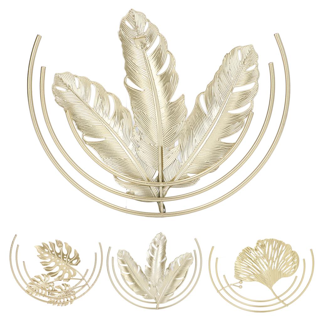 Iron Wall Sculptures Gold Metal Leaf Wall Decor for Living Room Bedroom Office Home
