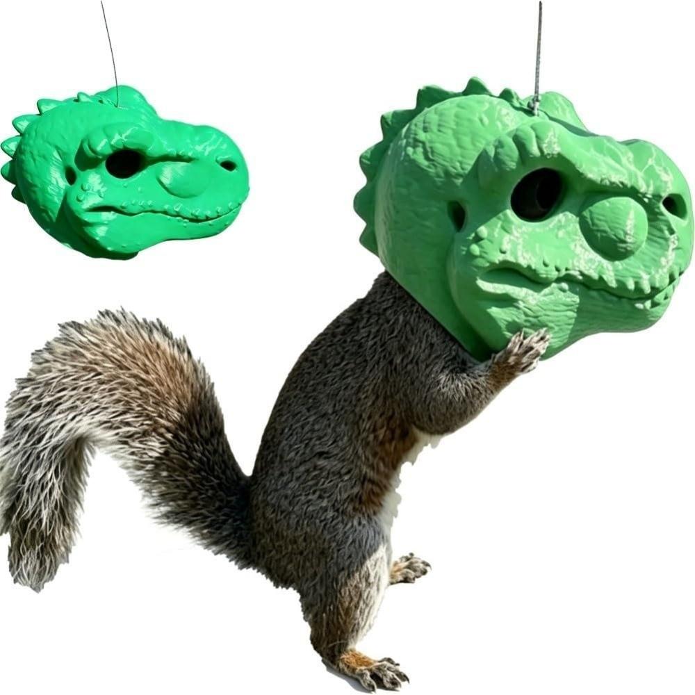 Large Capacity T-Rex Head Squirrel Feeder 3D Printed Squirrel Feeder Ornament Home