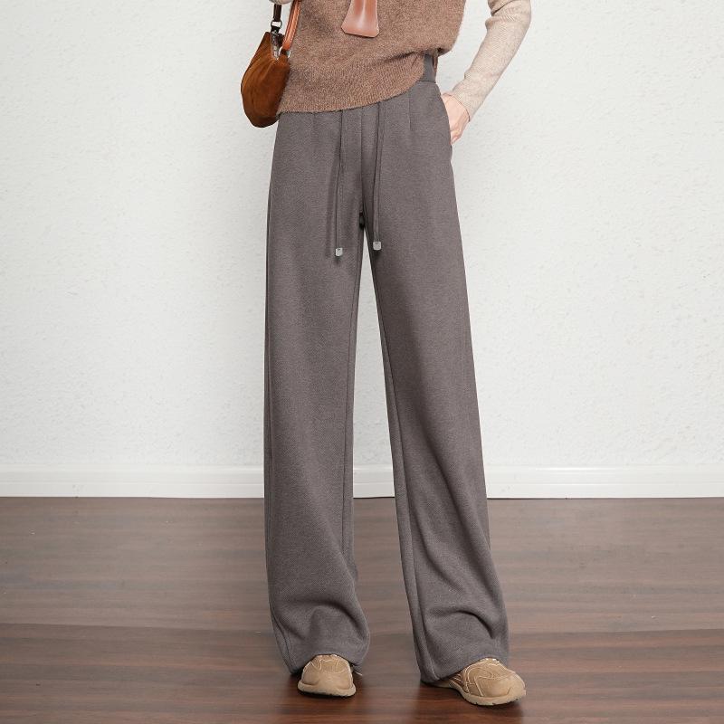 Brand New Women's High-Waisted Wool Wide-Leg Pants: Stylish, Versatile, Slimming, and Casual.