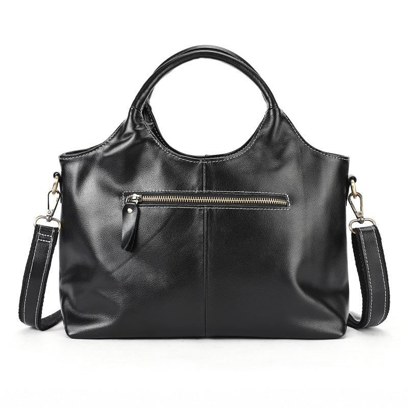 Genuine Leather Single-shoulder Bag Fashionable Top-grain Cowhide Texture Handbag Large-capacity Versatile Commuting Bag