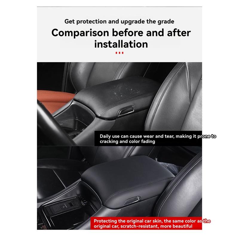 Armrest Cushion Storage Box Cover Center Console Armrest Lid For Toyota Alphard/Vellfire 30 Series Black