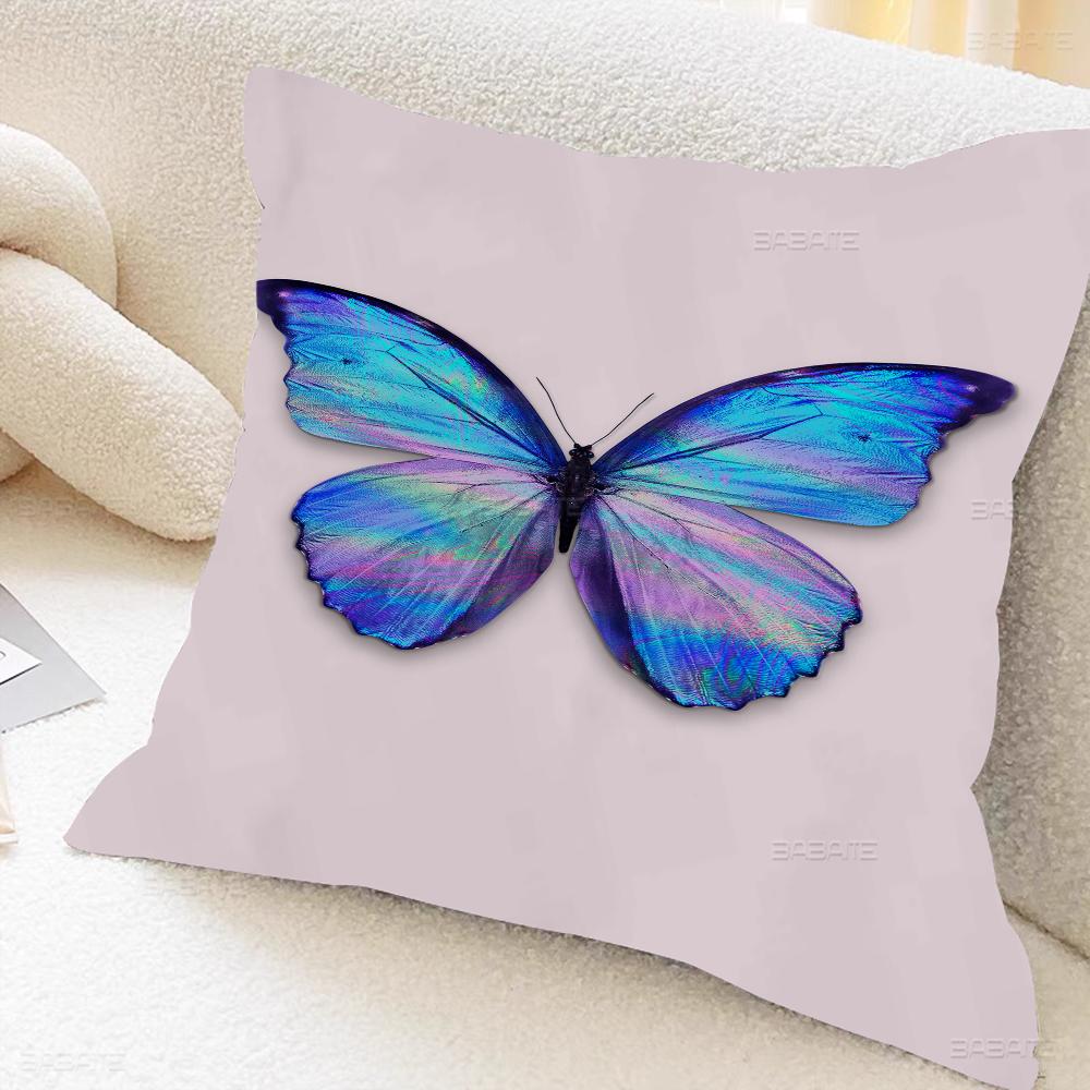Butterfly Art Office Cushion Pillowcase Car Cushion Cover45X45CM Lumbar Pillowcase Sofa Pillowcover