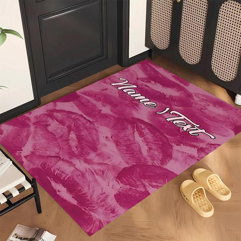 Sexy lip prints (1) Personalized name Office Carpet Stylish Decor for Living Room Bedroom Kitchen