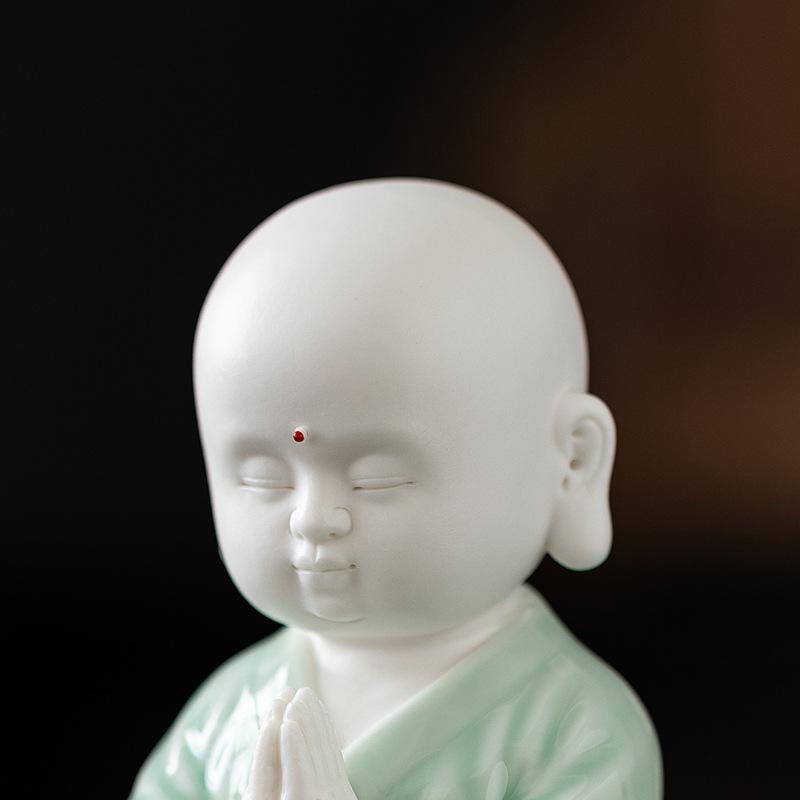 Creative Monk Tea Pet Ornaments,Ceramic Figures, Zen Tea set,Chinese Gongfu Tea Accessories,Home Decoration