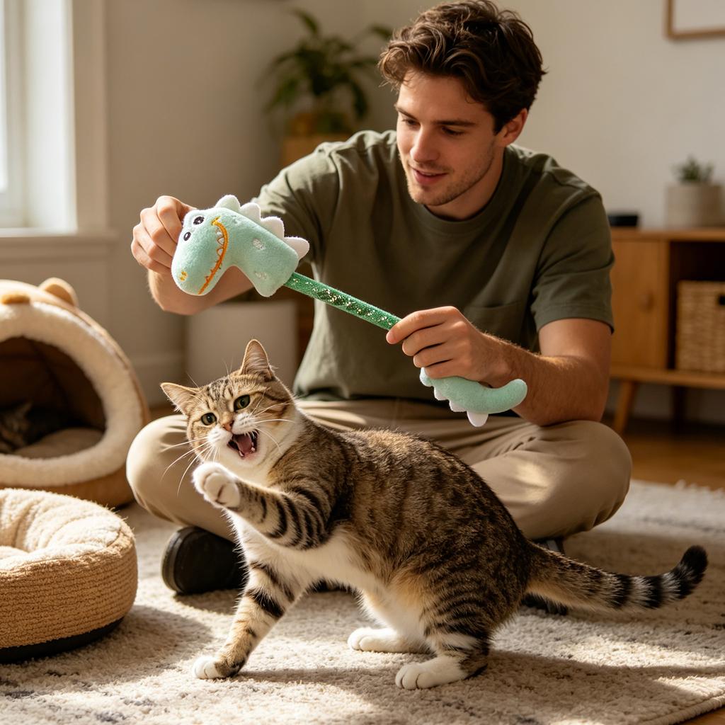 Cute Dinosaur Shaped Cats Toy With Silvervine, Interactive Plush Cats Chew Toy For  Teething, Mesh Spring Catnip Toy For Indoor Cats, Fun Crinkle