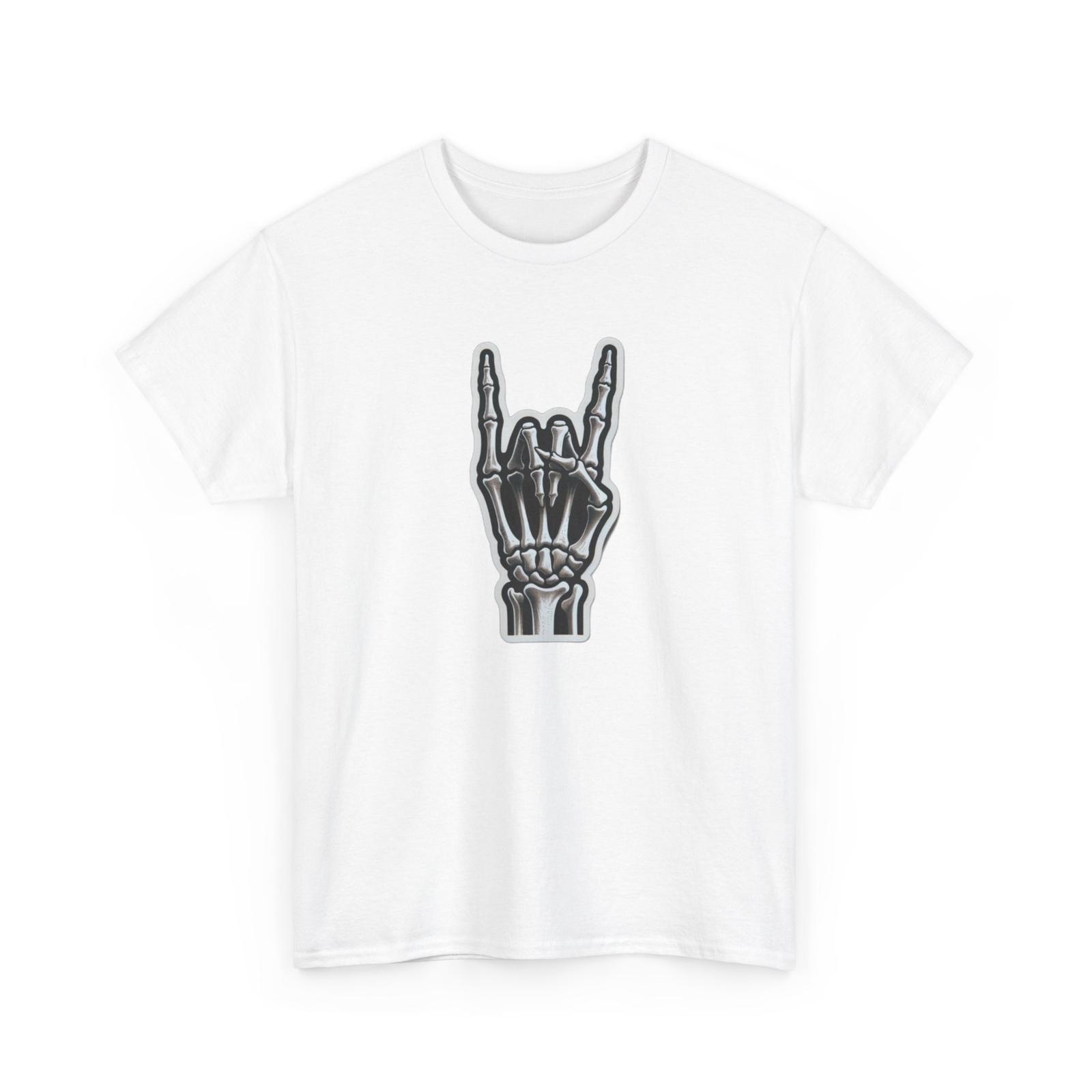 Unisex Adult T Shirt Skeletal Hand Rock Symbol Skeleton Music Tee Tour Band S разноцветный