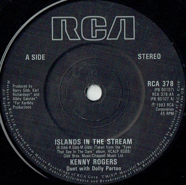 7-дюймовая пластинка KENNY ROGERS Islands In The Stream RCA378 RCA 1983 UK Rock Б/у