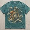 Oktopus Kraken T-Shirt, Vintage Leuchtturm Tee, Nautischer Meeressturm, Dark Academia Geschenk, Unisex Lockerer Schnitt Comfort Colors