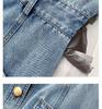 High-End Blue Retro Denim Summer Dress for Women 2026: Slimming Waist-Cinched, Temperament Fashion, Long Commute Style