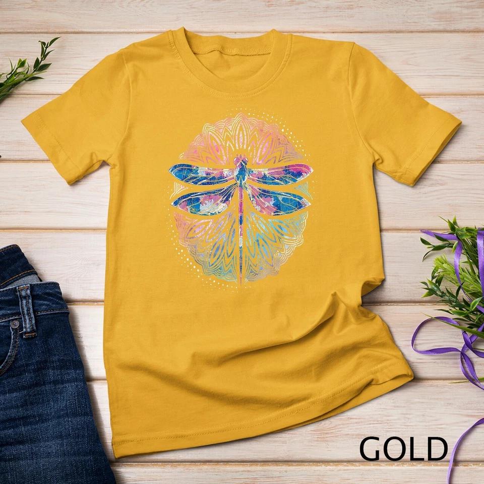 Dragonfly Yoga Meditation Prana Sacred Geometry Mandala T-Shirt Unisex T-shirt 2 M