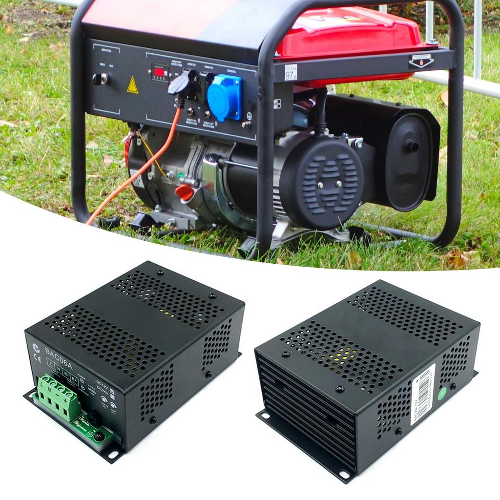 Battery Chargers Suitable for Generators BAC06A, Supports 12V & 24V Applications with Safety Features Boats, Outdoor Use