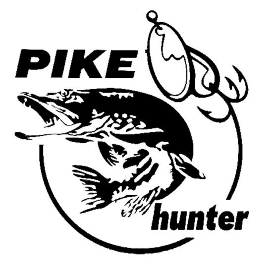

Pike Hunter Fish Автомобільна наклейка Світловідбиваюча ПЕТ наклейка Авто двері вікна ноутбук декор чорний