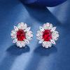 Jewelry Copper Bottom Gold-Plated Simulation Red Corundum Retro Suit Female Main Stone 10 * 14-8 * 10