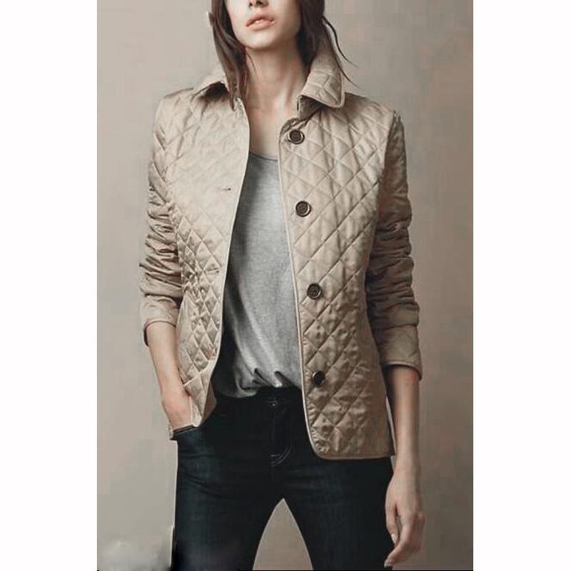Cappotti Invernali da Donna in Piumino Casual Monopetto con Tasche Caldo Capispalla Vintage Maniche Lunghe Giacche Slim