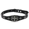 Cross PU Leather Choker, Punk Gothic Cross Hip Hop Rock Clavicle Necklace