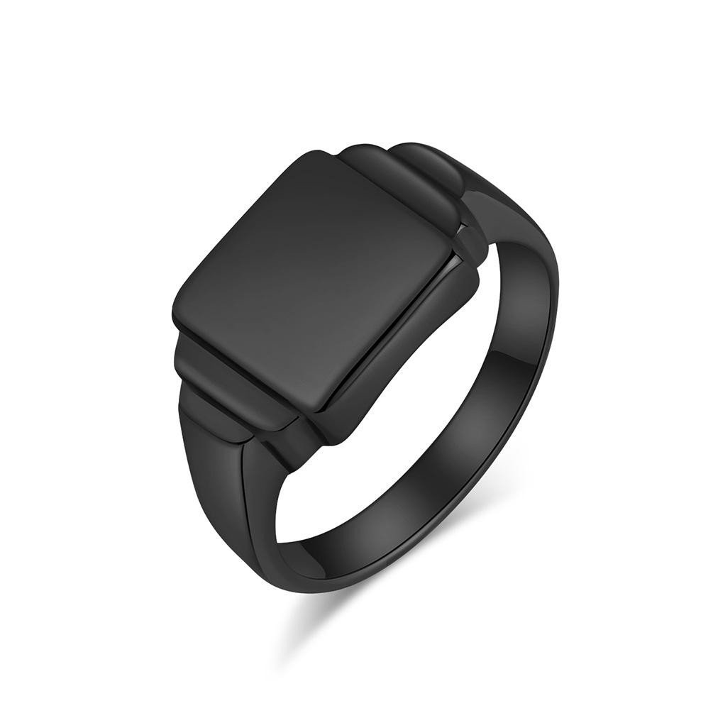 INS Simple Neutral Cold Wind Square Smooth Surface Titanium Steel Ring Ring Men and Women Without Gender Niche Personalized Hand Jewelry