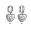 HECHENG,New Rainbow CZ Huggie Hoop Earrings for Women Gold Plated Crystal Heart Star Drop Earring Statement Fashion Zircon Gift
