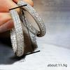 Exaggerated Full Diamond Earrings Women, Personalized Niche Elegant Jewelry, Fashionable Internet Celebrity Light Luxury Style