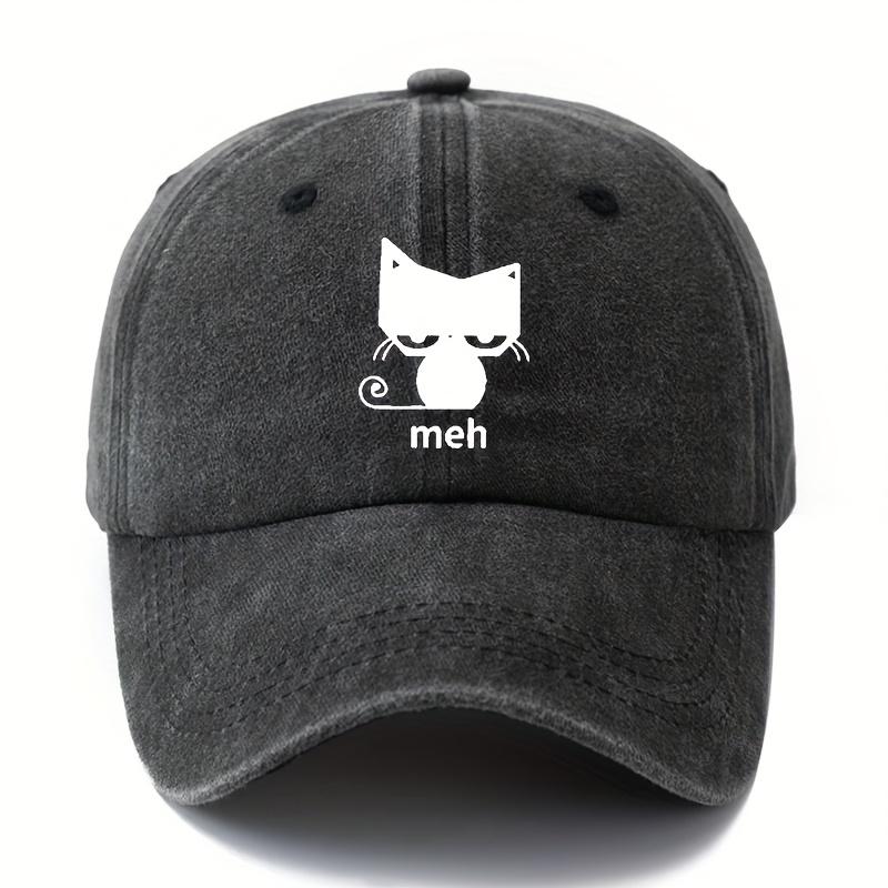 Printed Cartoon Cat Baseball Cap for Men and Women, Fashionable Outdoor Sun Protection, Lightweight Sun Hat, Truck Driver Hat