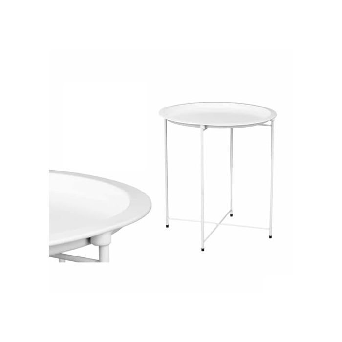 Table d'appoint pliante - Gift Decor - WR4405.1 - Blanc - 46,8 x 50,2 x 46,8 cm - 4 unités - Légère - Facile à ranger