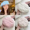 Summer Sweet Cute Checkered Beret Hat For Women Unisex Lightweight Breathable Style