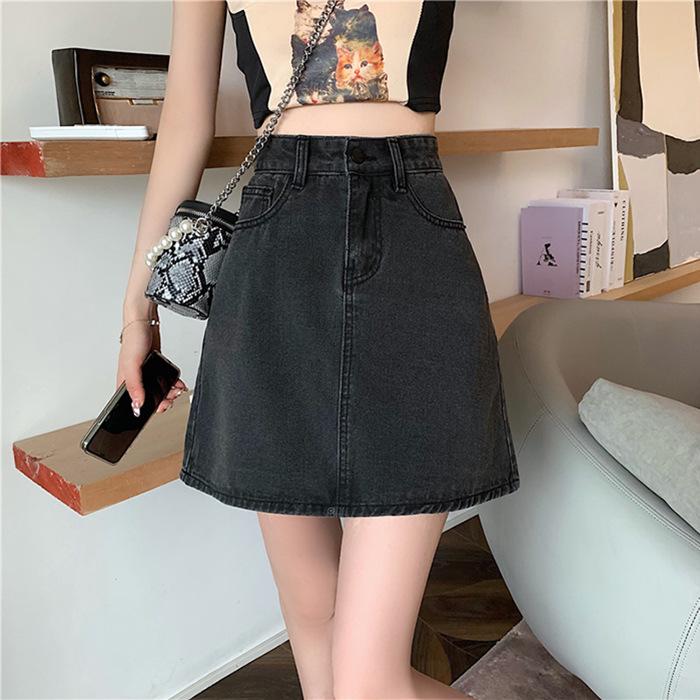 Women's White A-Line High Waist Denim Skirt - Summer 2025 Collection