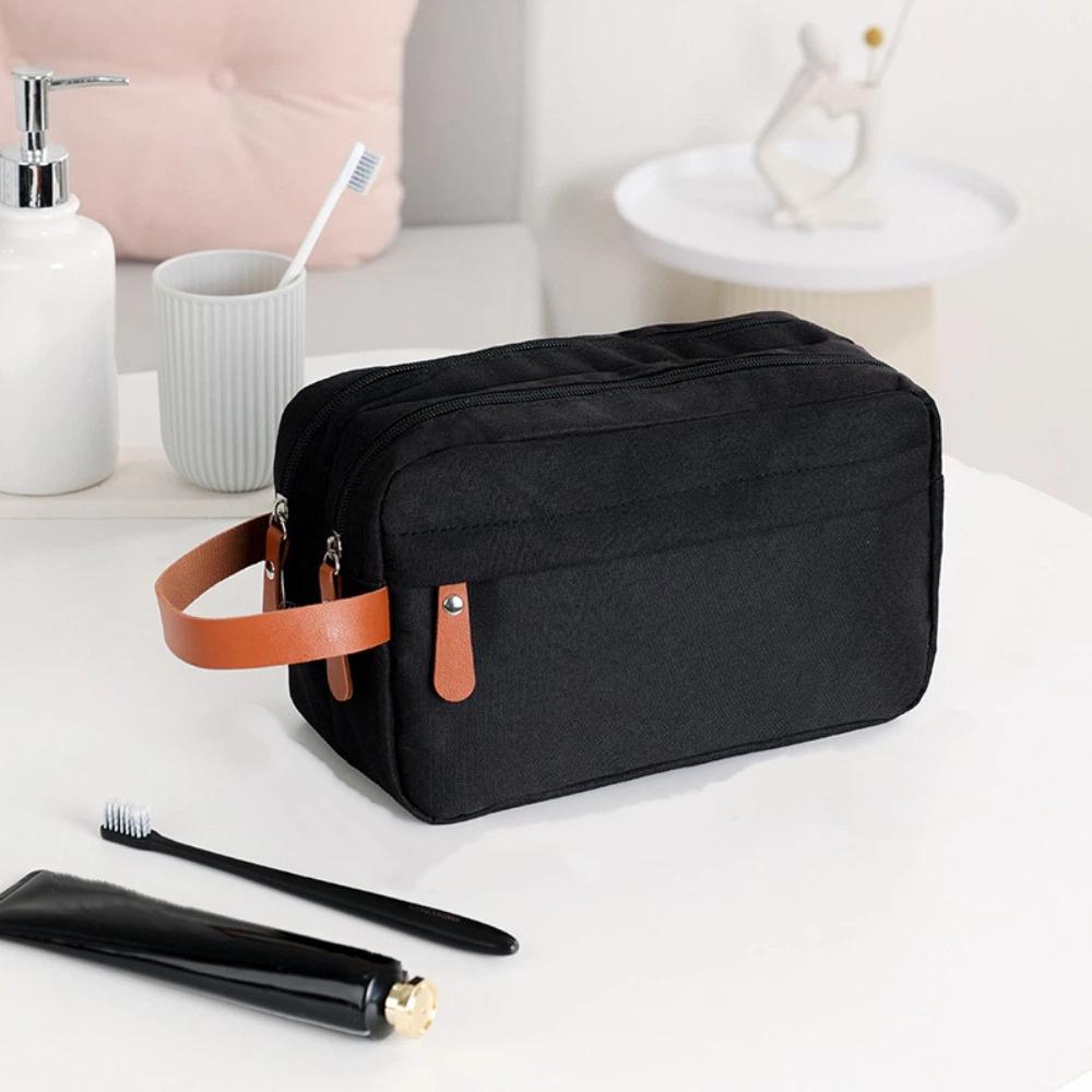 Travel Pouch Waterproof Men Wash Bag Cosmetic Storage Oxford Cloth Travel Storage Bag Handle Lelaki Beg Makeup Bag Unisex