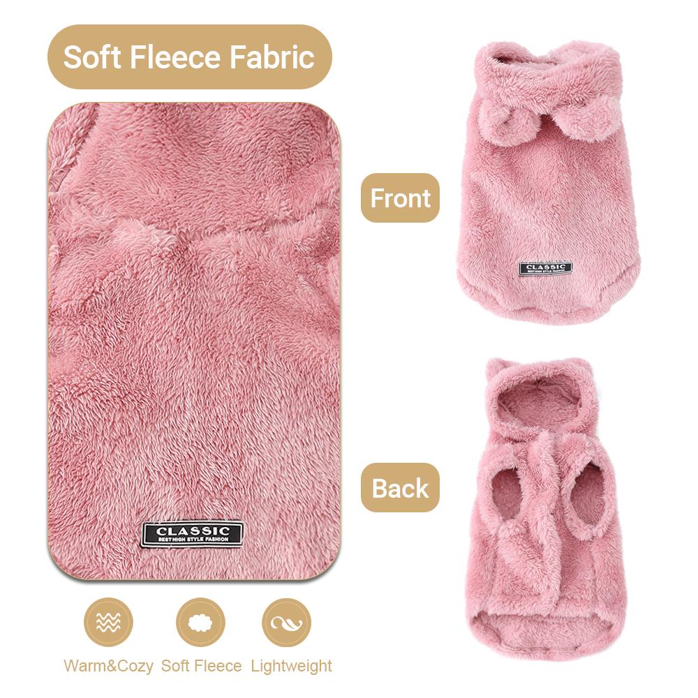 Fleece Cats Hoodie Winter Warm Clothes For Small Medium Dogs Cat Cute Hooded Puppy Kitten Coat Sweater Chihuahua Yorkie Costume