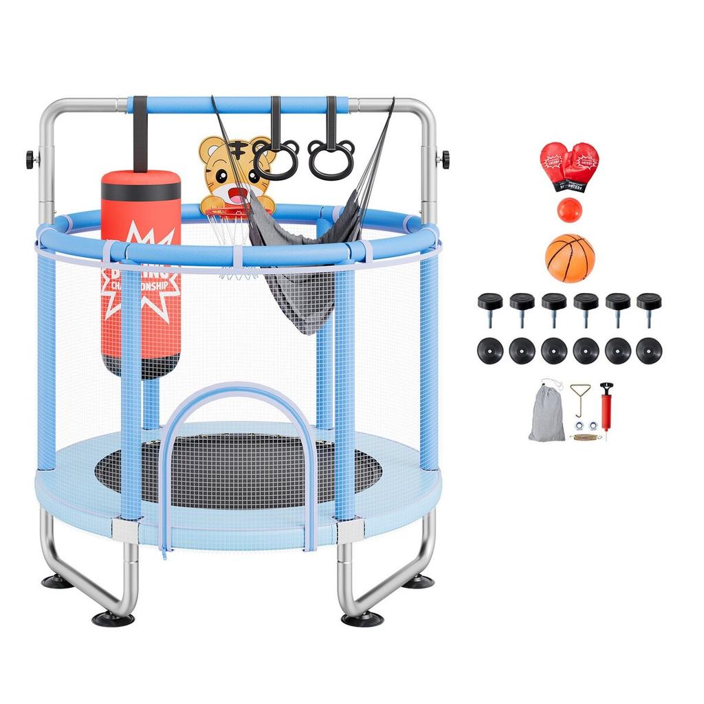 55" Trampolin für Kinder Mini Kleinkind-Trampolin mit Netz Indoor Outdoor