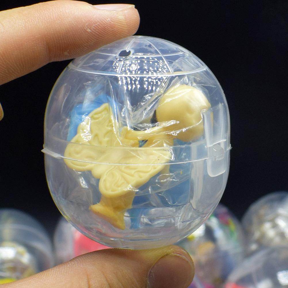 6pcs Gacha Mixed Doll Toy Ball Transparent Capsule Surprise Egg Model Puppets Toys for Kids Playground Game Machine 47X55mm