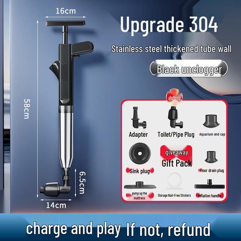 High-Pressure Toilet Unclogger Tool - Efficient Drain Unblocker