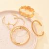 5 Stück/Set Vintage Übertriebenes Breites Manschettenarmband Set Für Damen Mode Goldfarben Glatt Asymmetrische Armreifen Alltagsschmuck