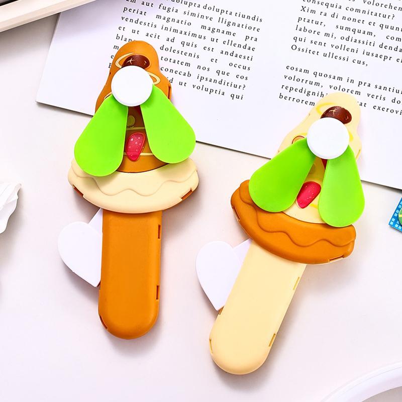 

Random 1Pcs Hand Press Fan for Kids Cartoon Animal Donut Shaped Mini Manual Handheld Toy Fan School Gift Classroom Prize