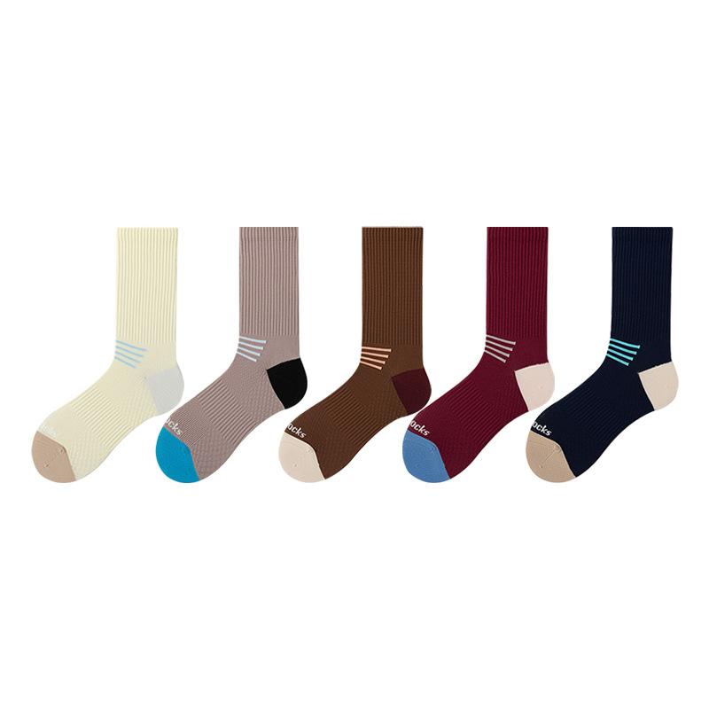 Women's Long Tight-fitting Sports Socks, Yoga Running Socks, Boneless Breathable, Antibacterial and Deodorizing Mid-calf Socks, Cycling Socks