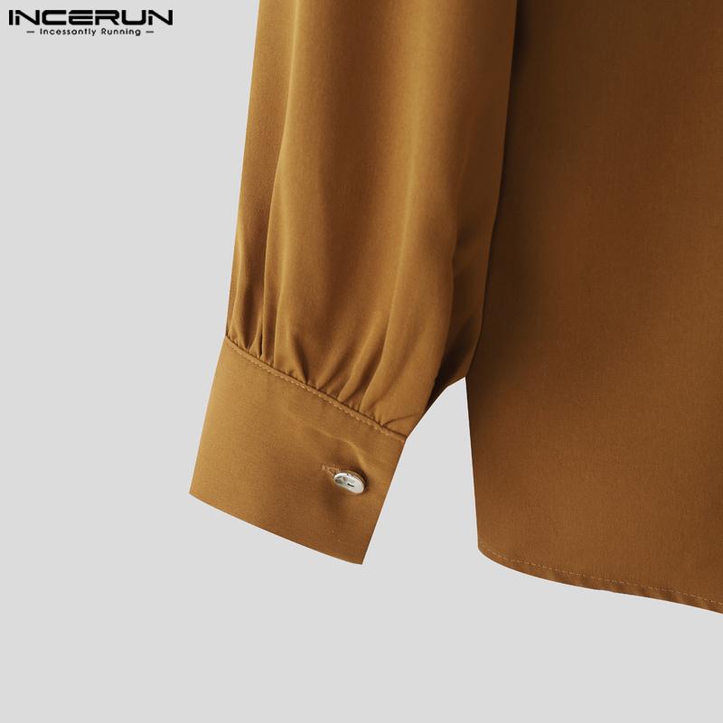 INCERUN Oversized Autumn Men Long Sleeve Shirts Long Pants Casual Two Pieces Sets Outfits