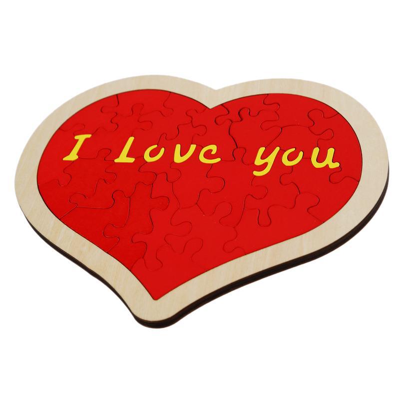 Valentine's Day Heart Shaped Love Puzzle Toy 'I Love You' Block Puzzle DIY Gift for Mother's Day Father's Day Unique Personalize