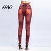 Fake Jeans Imitation Leggings Printed Super Elastic Women Faux Denim Pants High Waist Butt Lift Cropped Streetwear