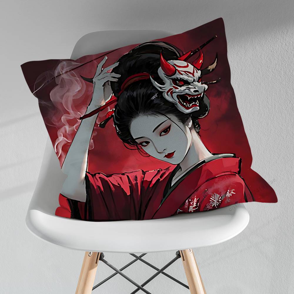 Beautiful Geisha Art Pillow Case For 30x30cm45x45cm55x55cm For Home Bedroom Decoration And Protector