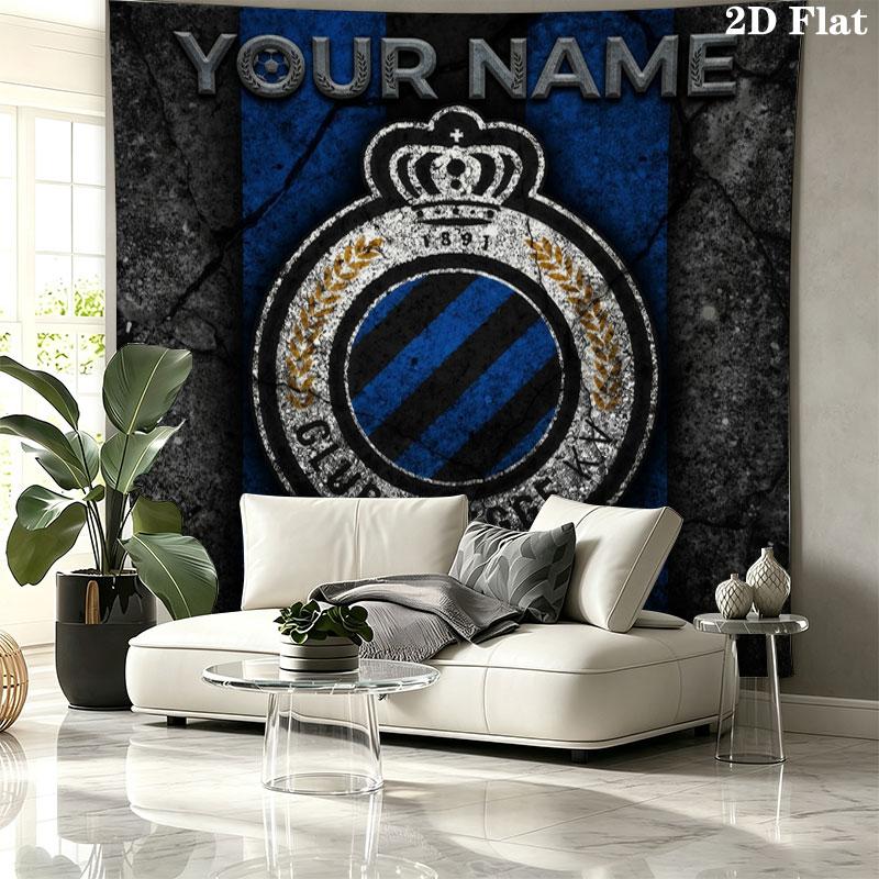 Club Brugge KV Custom Name Wall Tapestry Aesthetic Wall Hanging Printed Fabric Blanket Decorative Tapestries for Bedroom Living Room Home Decor