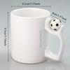 330ML Ceramic Mug with Football Handle Creative Household Office Desktop Drinking Cup for Water Tea Juice Latte Coffee Gift Mug
