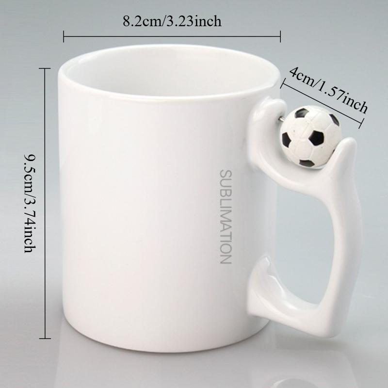 330ML Ceramic Mug with Football Handle Creative Household Office Desktop Drinking Cup for Water Tea Juice Latte Coffee Gift Mug