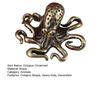 1/2/3/4Pcs Brass Octopus Figurine Metal Carving Octopus Statue Sea Animal Sculpture Feng Shui Decoration Home Office Desktop Ornament
