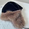 Furry Plush Winter Caps with Animal Ear Funny Ear Scarf Hat for Adult Teens Soft and Warm Thicken Trapper Hat for Outdoor