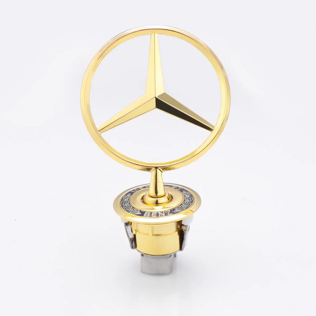 AABGU1 1Pcs Mercedes Benz Car Front Bonnet Logo Emblem Zinc Alloy Badge ForW204 W220 C180 C200 E260 E300L Auto Decorate Accessories