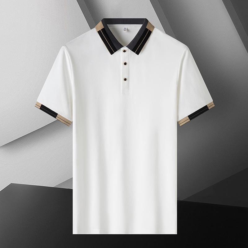 Camisa Polo para Hombre Top Camiseta Manga Corta Camisa Polo Cuello Ice Silk Secado Rápido de Gama Alta